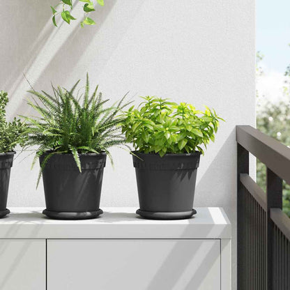 vidaXL Runder Blumentopf 6 pcs Schwarz Ø 19 x 16 cm Kunststoff