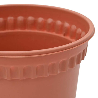 vidaXL Runder Blumentopf 24 pcs Ziegelrot Ø 12,5 x 10 cm Kunststoff