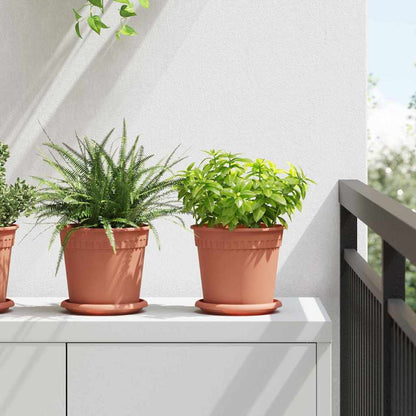 vidaXL Runder Blumentopf 24 pcs Ziegelrot Ø 17 x 14 cm Kunststoff
