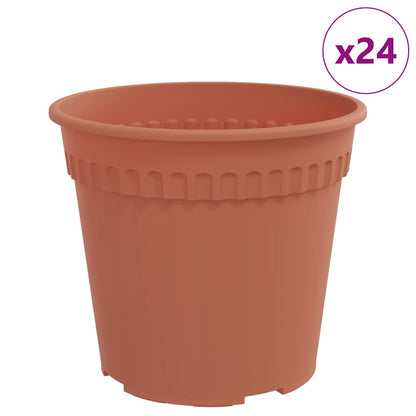 vidaXL Runder Blumentopf 24 pcs Ziegelrot Ø 19 x 16 cm Kunststoff
