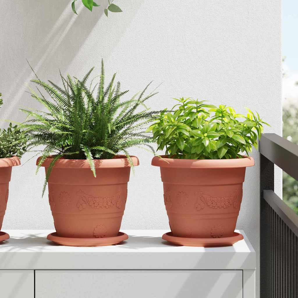 vidaXL Runder Blumentopf 6 pcs Ziegelrot Ø 26 x 21,5 cm Kunststoff