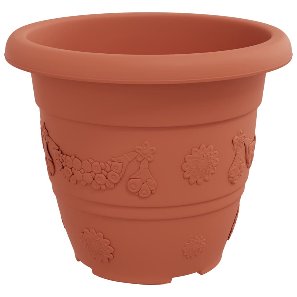 vidaXL Runder Blumentopf 6 pcs Ziegelrot Ø 26 x 21,5 cm Kunststoff