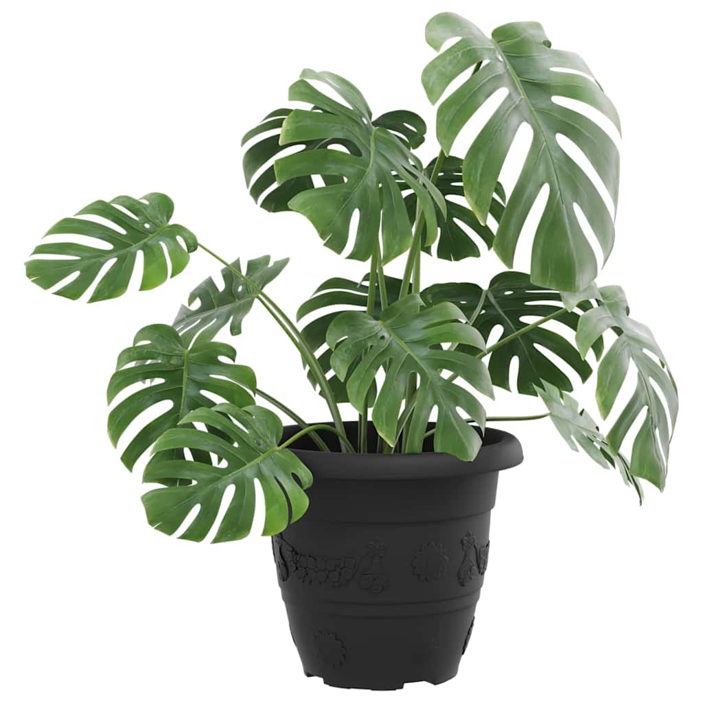 vidaXL Runder Blumentopf 6 pcs Schwarz Ø 26 x 21,5 cm Kunststoff