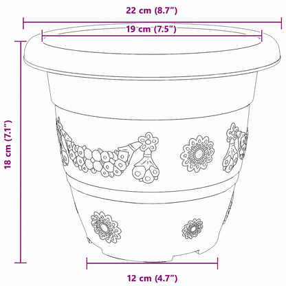 vidaXL Runder Blumentopf 6 pcs Schwarz Ø 26 x 21,5 cm Kunststoff