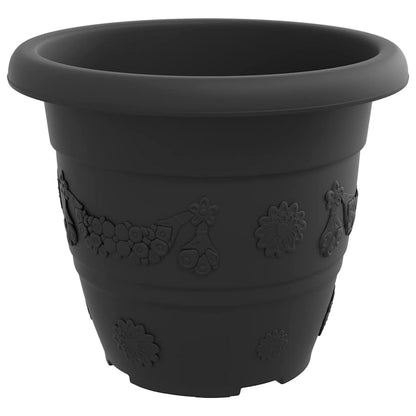 vidaXL Runder Blumentopf 6 pcs Schwarz Ø 26 x 21,5 cm Kunststoff