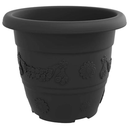 vidaXL Runder Blumentopf 6 pcs Schwarz Ø 26 x 21,5 cm Kunststoff