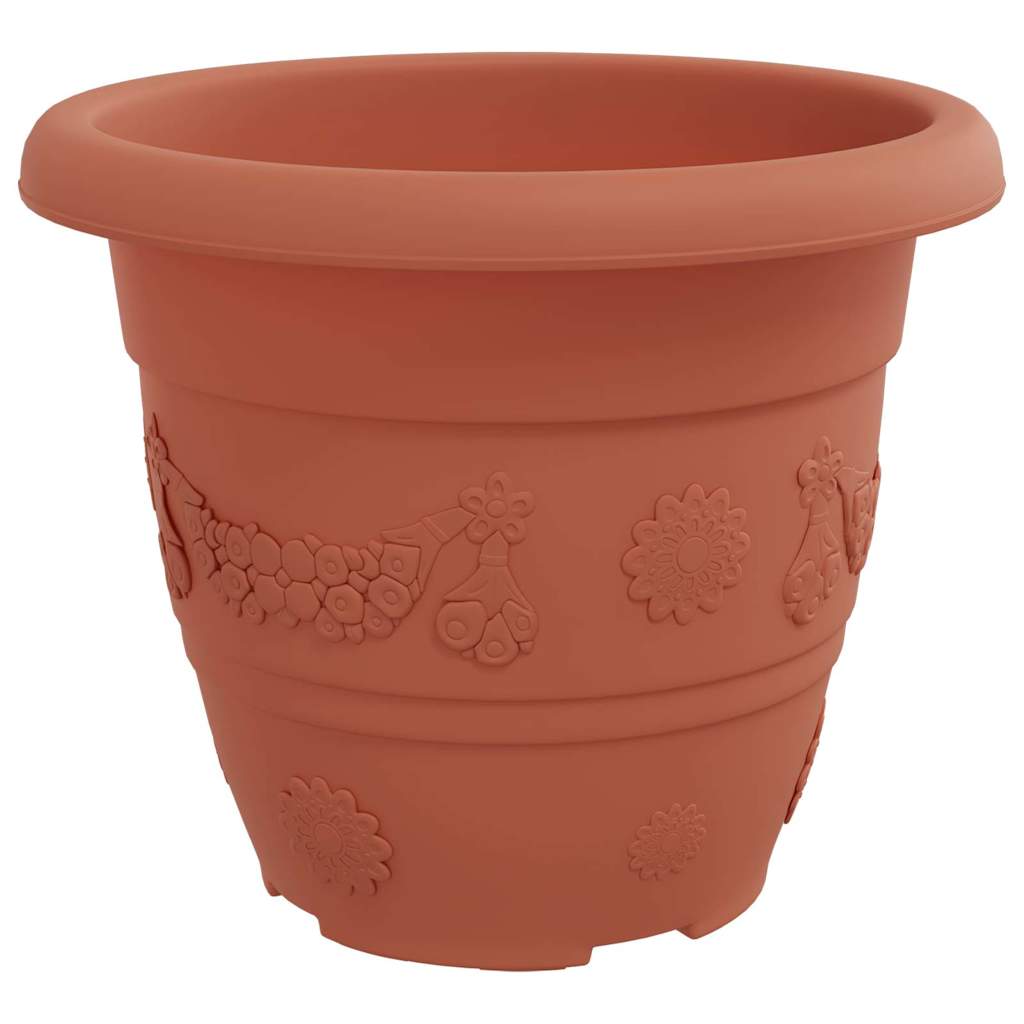 vidaXL Runder Blumentopf 24 pcs Ziegelrot Ø 26 x 21,5 cm Kunststoff