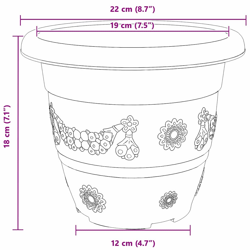 vidaXL Runder Blumentopf 24 pcs Ziegelrot Ø 26 x 21,5 cm Kunststoff