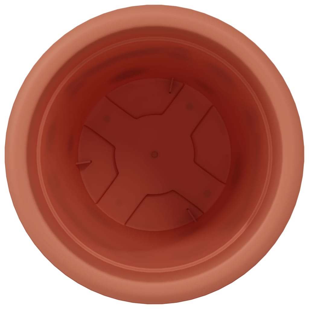 vidaXL Runder Blumentopf 24 pcs Ziegelrot Ø 26 x 21,5 cm Kunststoff