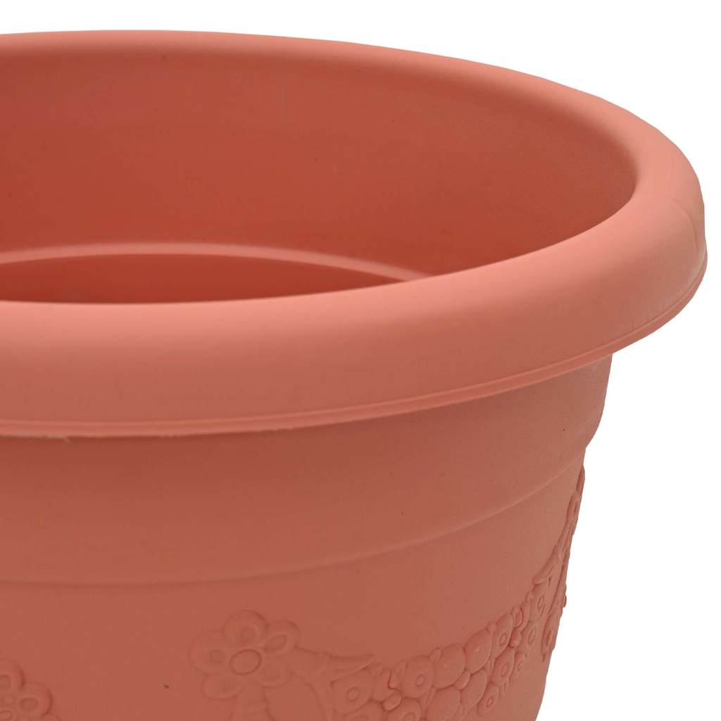 vidaXL Runder Blumentopf 24 pcs Ziegelrot Ø 26 x 21,5 cm Kunststoff