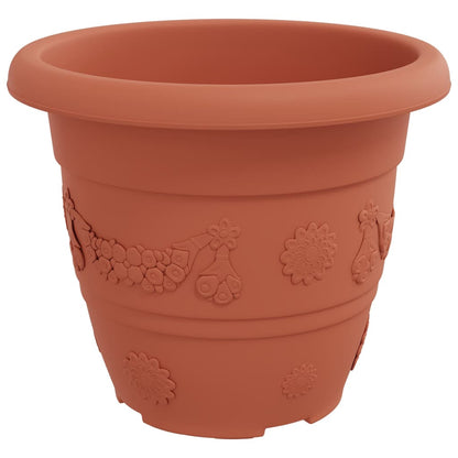 vidaXL Runder Blumentopf 24 pcs Ziegelrot Ø 26 x 21,5 cm Kunststoff