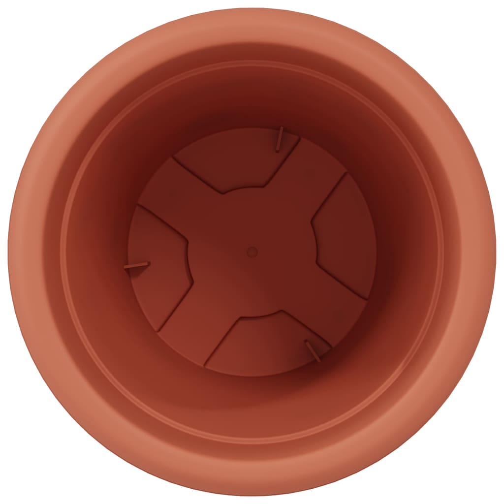 vidaXL Runder Blumentopf 24 pcs Ziegelrot Ø 26 x 21,5 cm Kunststoff