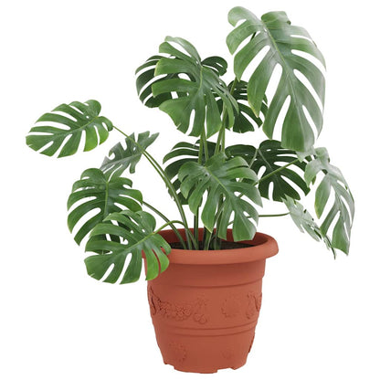 vidaXL Runder Blumentopf 24 pcs Ziegelrot Ø 26 x 21,5 cm Kunststoff