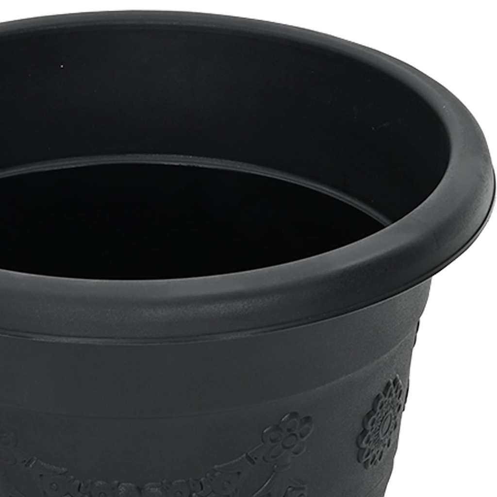 vidaXL Runder Blumentopf 24 pcs Schwarz Ø 26 x 21,5 cm Kunststoff