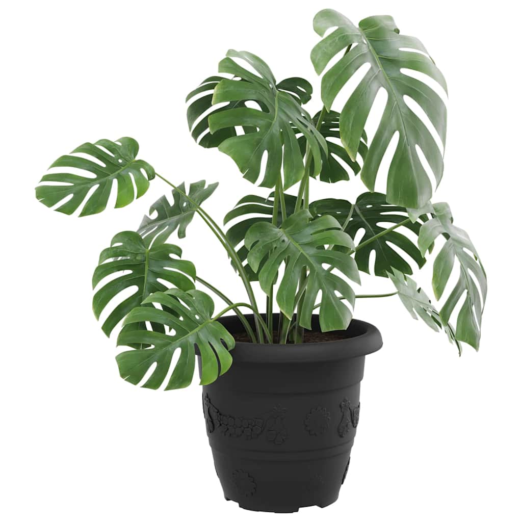 vidaXL Runder Blumentopf 24 pcs Schwarz Ø 26 x 21,5 cm Kunststoff