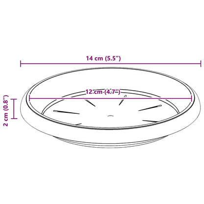 Runde Blumenplatte 6 pcs Ziegelrot Ø 14 x 2 cm Kunststoff