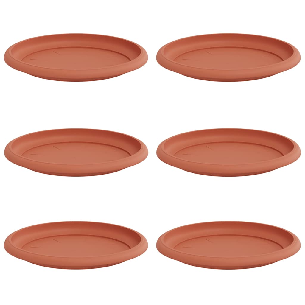 vidaXL Runde Blumenplatte 6 pcs Ziegelrot Ø 19 x 2 cm Kunststoff