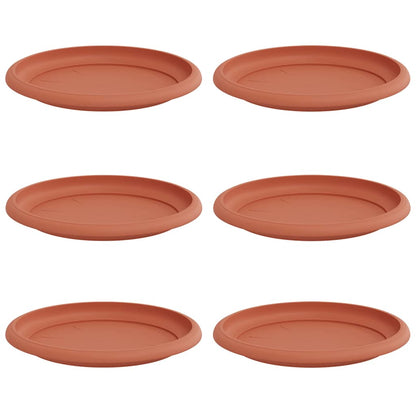 vidaXL Runde Blumenplatte 6 pcs Ziegelrot Ø 19 x 2 cm Kunststoff
