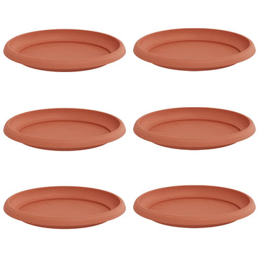 vidaXL Runde Blumenplatte 6 pcs Ziegelrot Ø 21,5 x 2,5 cm Kunststoff