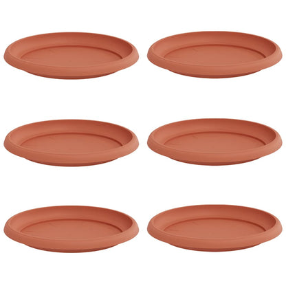 vidaXL Runde Blumenplatte 6 pcs Ziegelrot Ø 21,5 x 2,5 cm Kunststoff