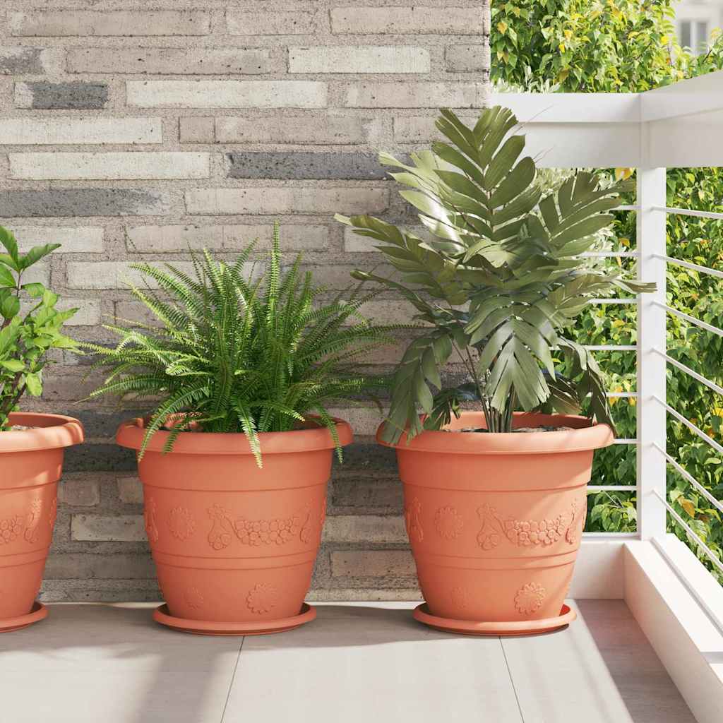 vidaXL Runde Blumenplatte 6 pcs Ziegelrot Ø 27 x 2,5 cm Kunststoff