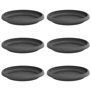 vidaXL Runde Blumenplatte 6 pcs Schwarz Ø 15,5 x 2 cm Kunststoff