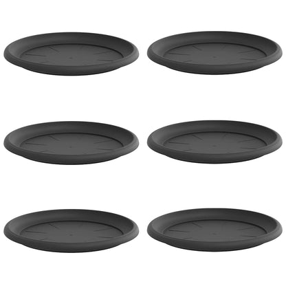 vidaXL Runde Blumenplatte 6 pcs Schwarz Ø 14 x 2 cm Kunststoff