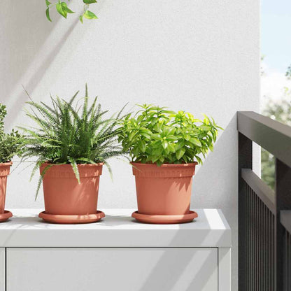 vidaXL Runde Blumenplatte 24 pcs Ziegelrot Ø 14 x 2 cm Kunststoff