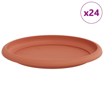 vidaXL Runde Blumenplatte 24 pcs Ziegelrot Ø 14 x 2 cm Kunststoff