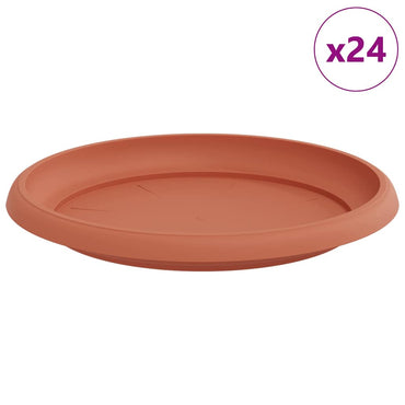 vidaXL Runde Blumenplatte 24 pcs Ziegelrot Ø 21,5 x 2,5 cm Kunststoff