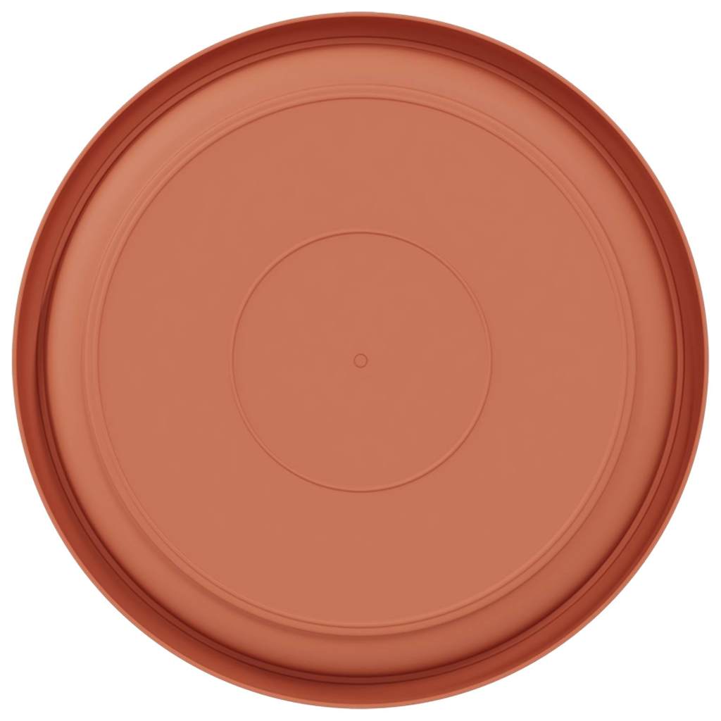 Runde Blumenplatte 24 pcs Ziegelrot Ø 21,5 x 2,5 cm Kunststoff