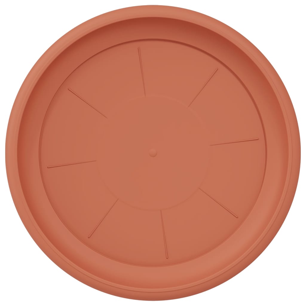 vidaXL Runde Blumenplatte 24 pcs Ziegelrot Ø 27 x 2,5 cm Kunststoff