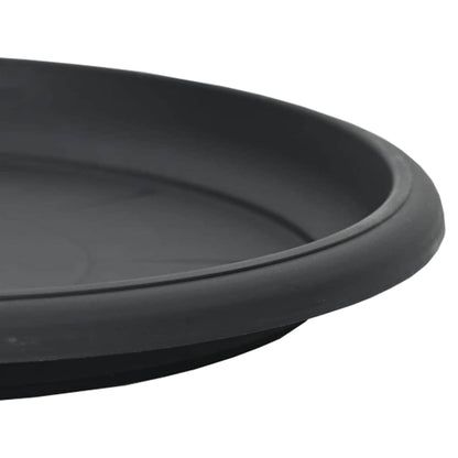 vidaXL Runde Blumenplatte 24 pcs Schwarz Ø 14 x 2 cm Kunststoff
