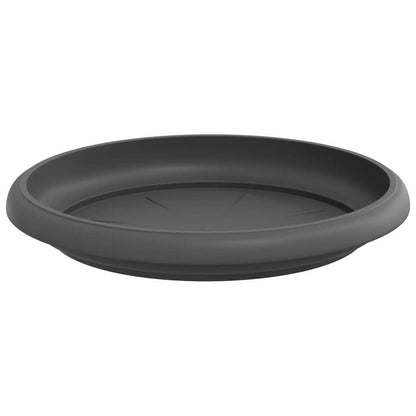 vidaXL Runde Blumenplatte 24 pcs Schwarz Ø 14 x 2 cm Kunststoff
