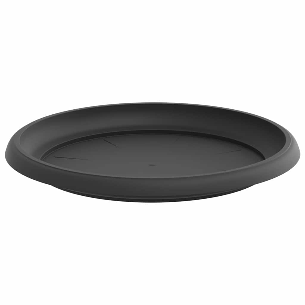 vidaXL Runde Blumenplatte 24 pcs Schwarz Ø 23,5 x 2,5 cm Kunststoff