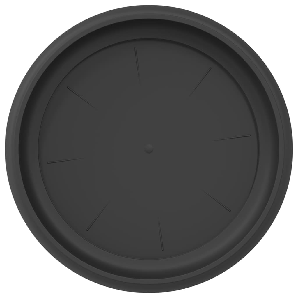vidaXL Runde Blumenplatte 24 pcs Schwarz Ø 23,5 x 2,5 cm Kunststoff