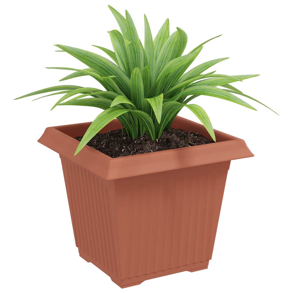 vidaXL Quadratischer Blumentopf 6 pcs Ziegelrot 20 x 20 x 16 cm