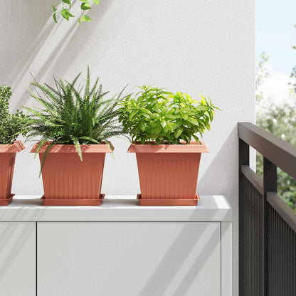 vidaXL Quadratischer Blumentopf 6 pcs Ziegelrot 23 x 23 x 17,5 cm