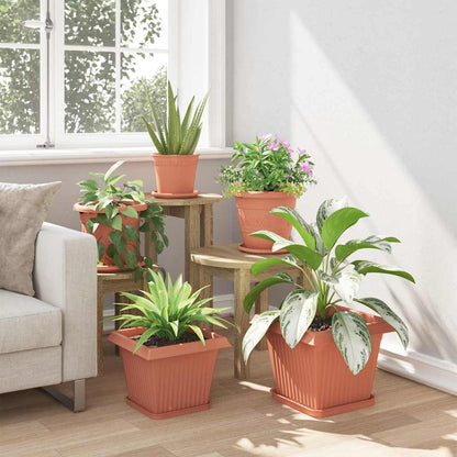 Quadratischer Blumentopf 6 pcs Ziegelrot 28,5 x 28,5 x 22 cm