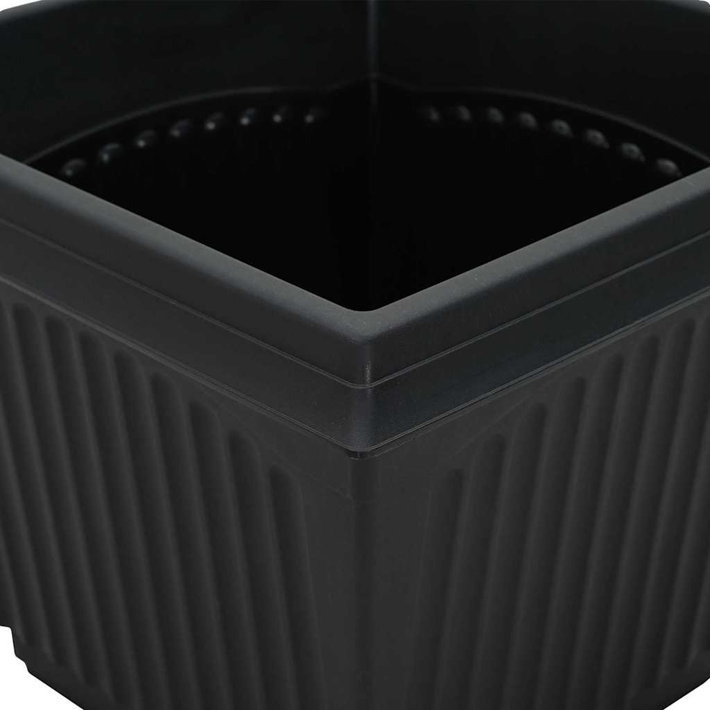 vidaXL Quadratischer Blumentopf 6 pcs Schwarz 16 x 16 x 14 cm