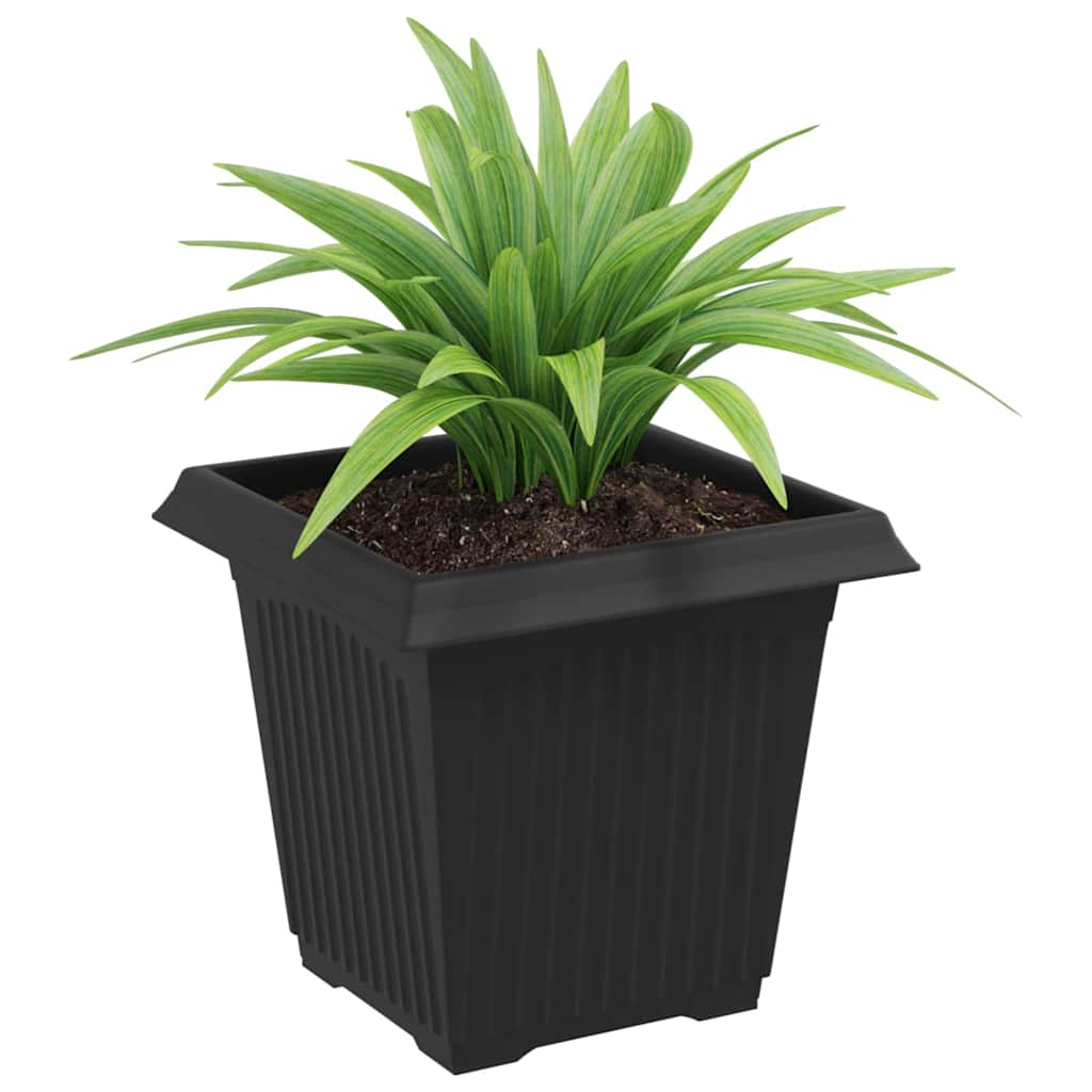 vidaXL Quadratischer Blumentopf 6 pcs Schwarz 16 x 16 x 14 cm