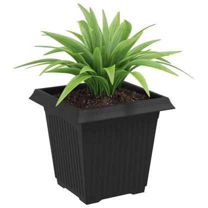 vidaXL Quadratischer Blumentopf 6 pcs Schwarz 16 x 16 x 14 cm