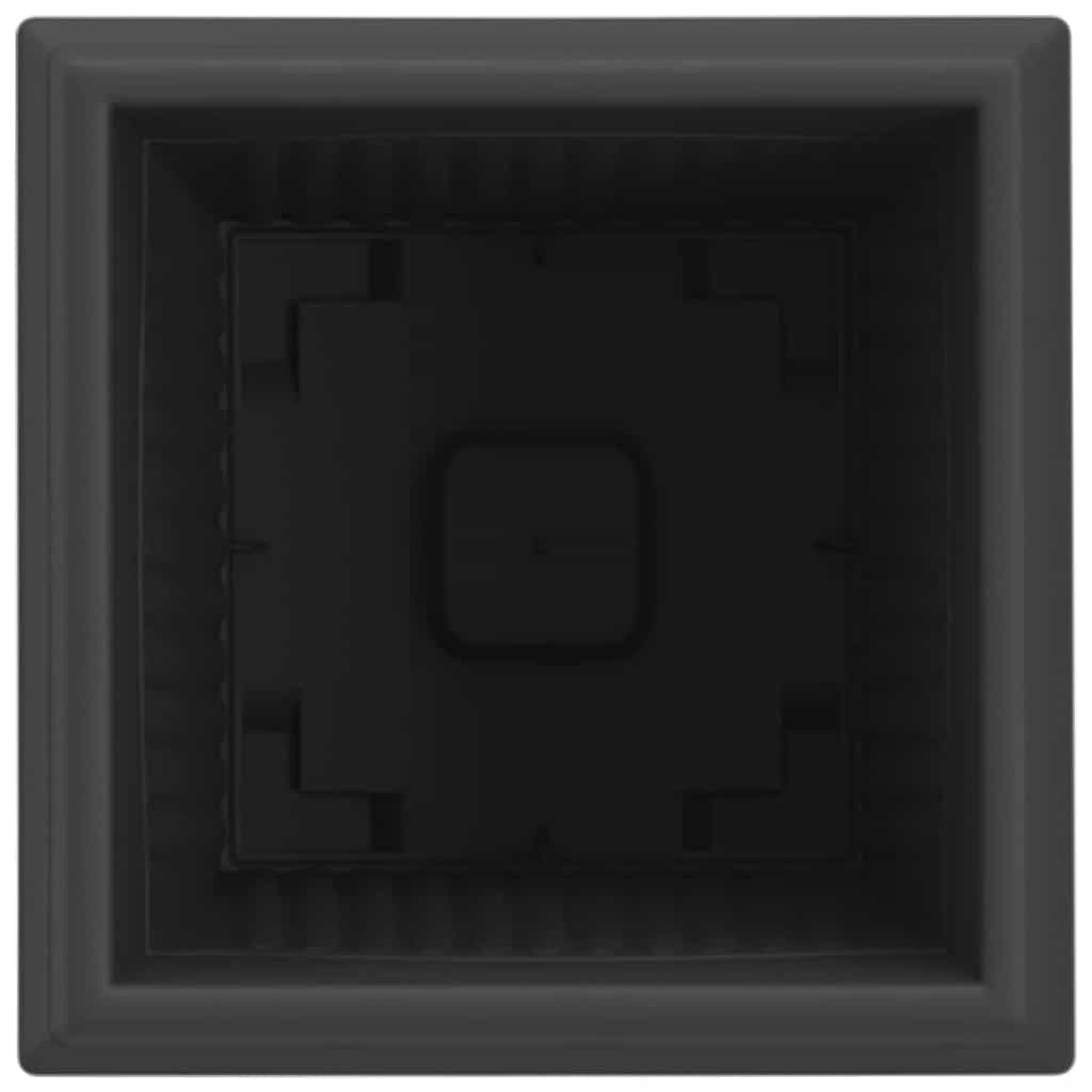 vidaXL Quadratischer Blumentopf 6 pcs Schwarz 16 x 16 x 14 cm