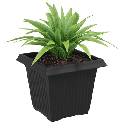 vidaXL Quadratischer Blumentopf 6 pcs Schwarz 20 x 20 x 16 cm
