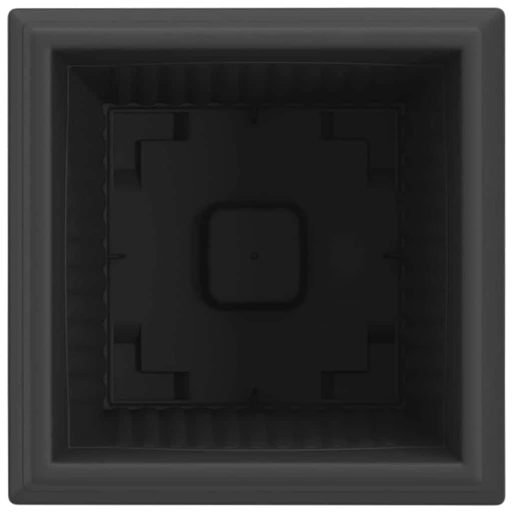 vidaXL Quadratischer Blumentopf 6 pcs Schwarz 20 x 20 x 16 cm