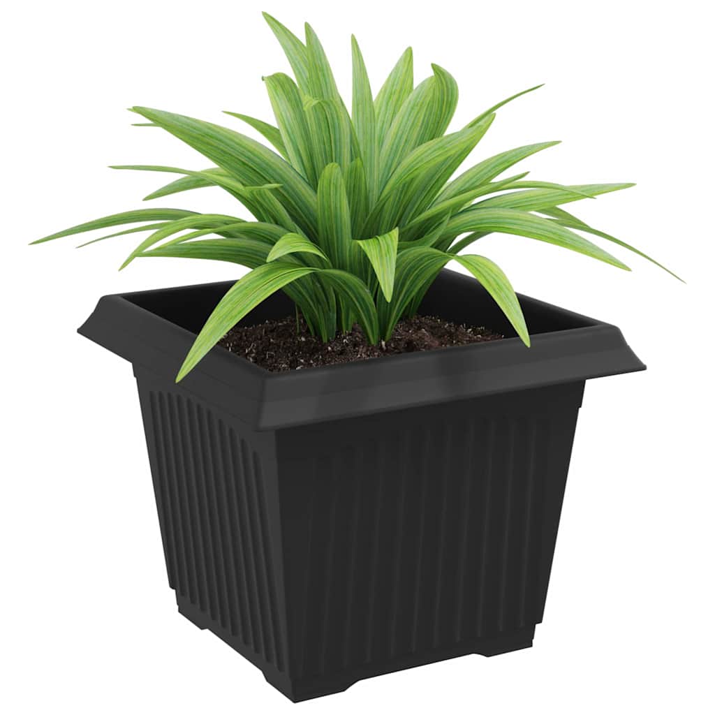 vidaXL Quadratischer Blumentopf 6 pcs Schwarz 23 x 23 x 17,5 cm