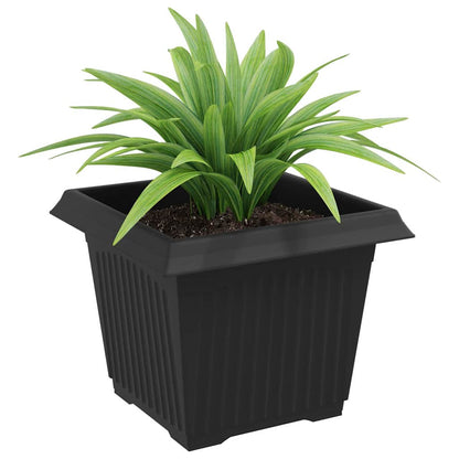vidaXL Quadratischer Blumentopf 6 pcs Schwarz 23 x 23 x 17,5 cm