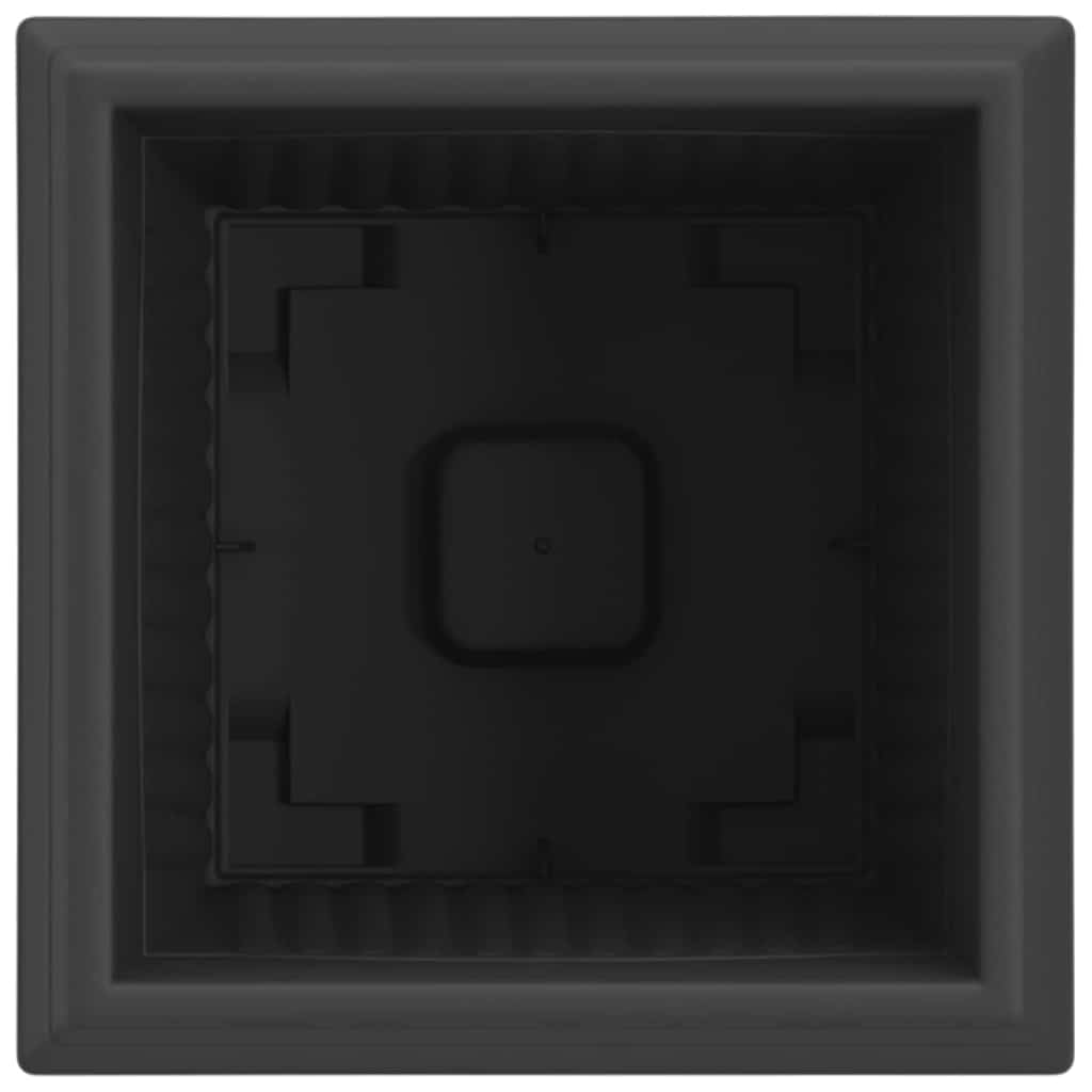 vidaXL Quadratischer Blumentopf 6 pcs Schwarz 23 x 23 x 17,5 cm