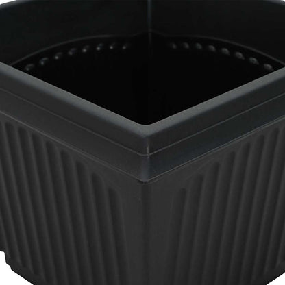 vidaXL Quadratischer Blumentopf 6 pcs Schwarz 28,5 x 28,5 x 22 cm
