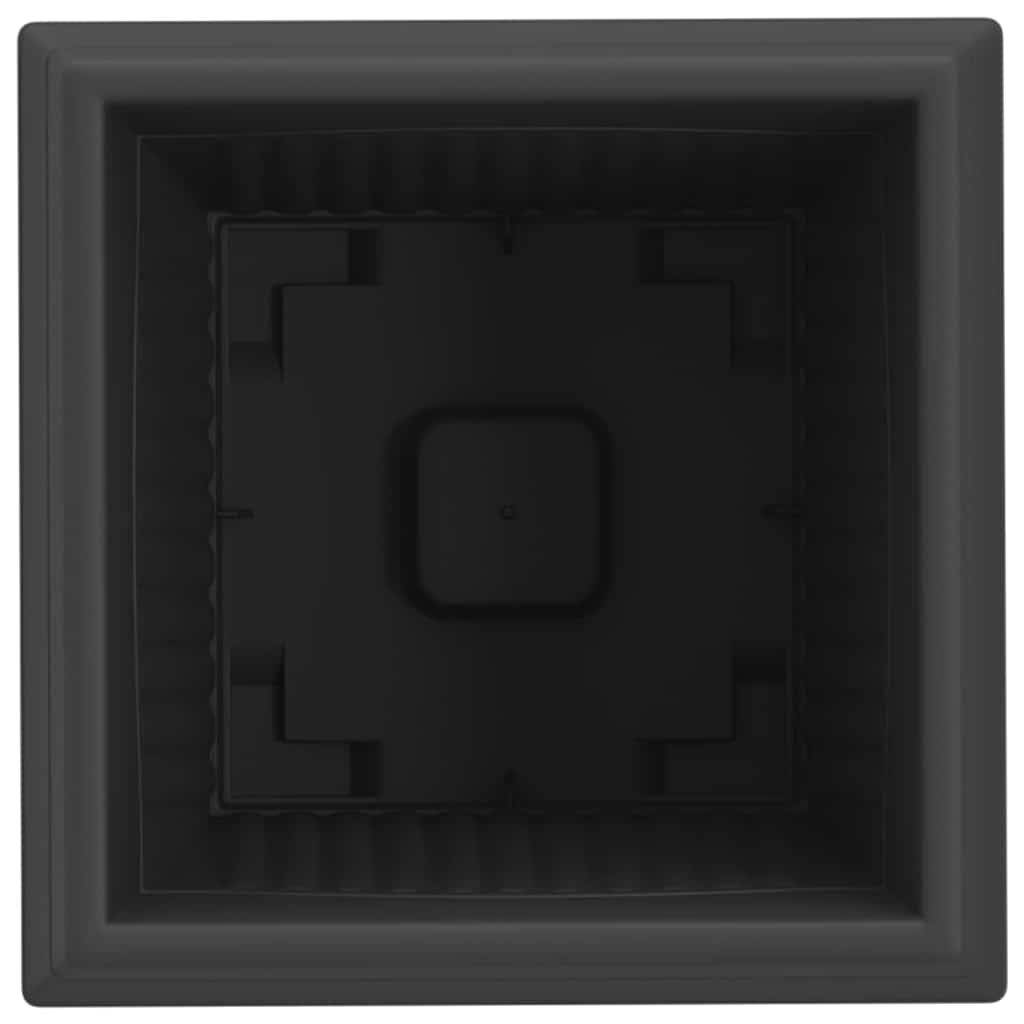 vidaXL Quadratischer Blumentopf 6 pcs Schwarz 28,5 x 28,5 x 22 cm